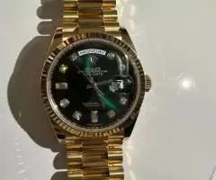Rolex Day Date 36, deep green ombre dial set